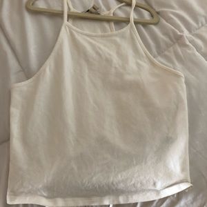 white halter crop top